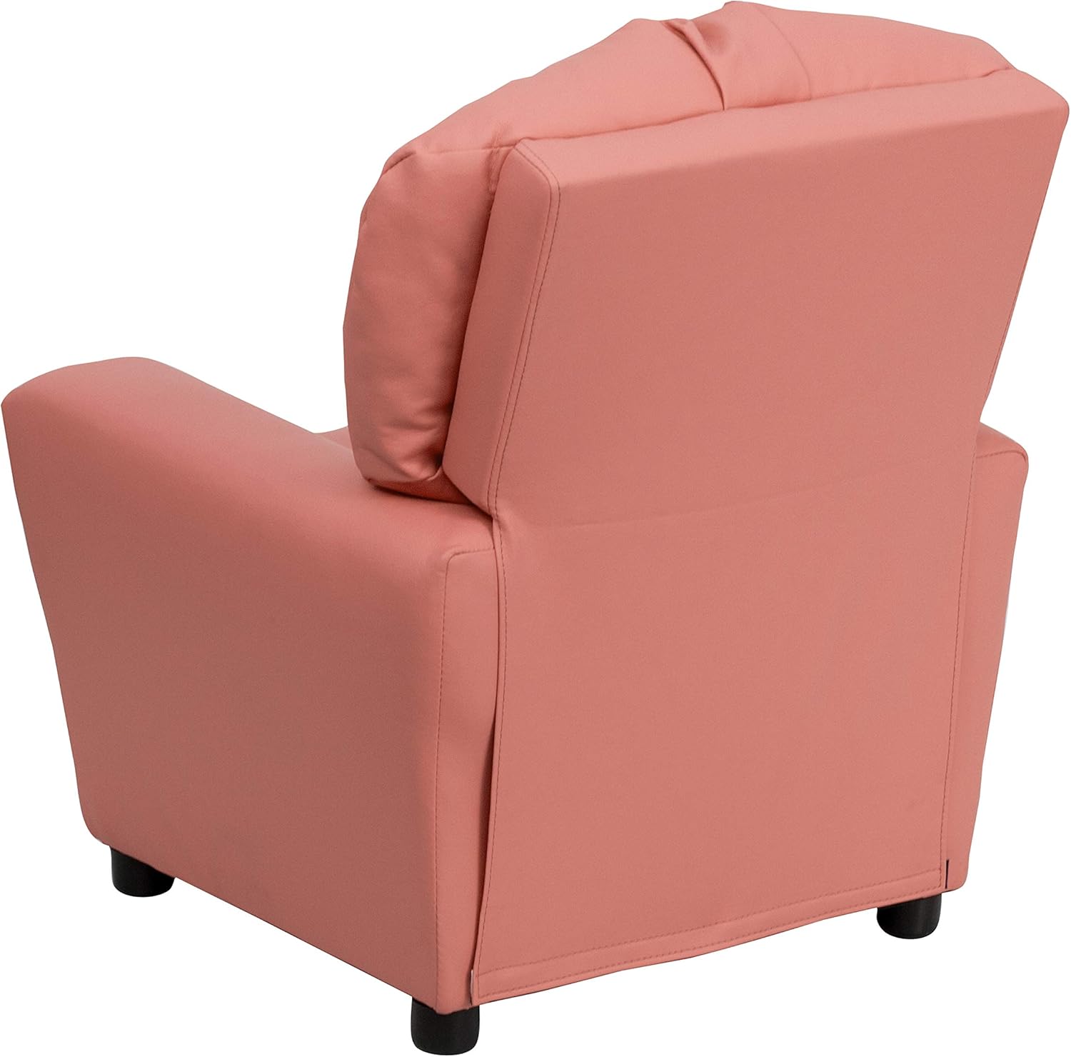 Flash Furniture Współczesny leżak dziecięcy z uchwytem na kubki, drewno, beżowy winyl, 66,04 x 53,34 x 53,34 cm