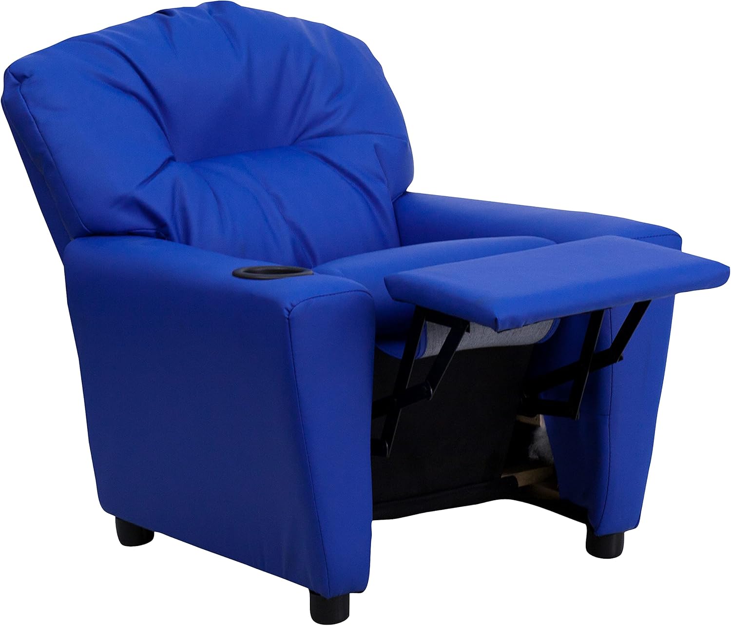 Flash Furniture Współczesny leżak dziecięcy z uchwytem na kubki, drewno, beżowy winyl, 66,04 x 53,34 x 53,34 cm