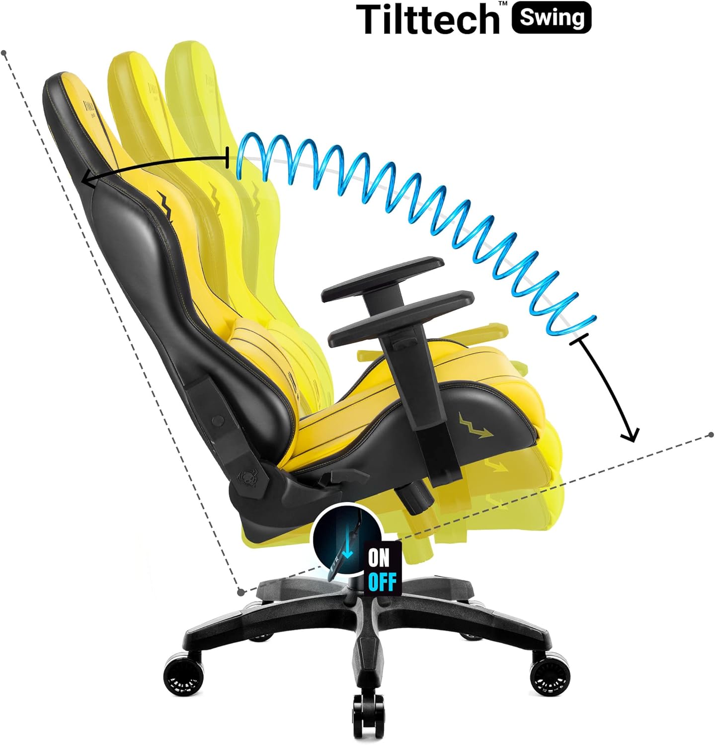Diablo X-One 2.0 Fotel Gamingowy Krzesło Biurowe Dla Gracza Obrotowy Regulowane Podłokietniki Ekoskóra Ergonomiczny Design Funkcja Bujania Poduszka Pod Kark i Lędźwie (Candy Rose, Normal)