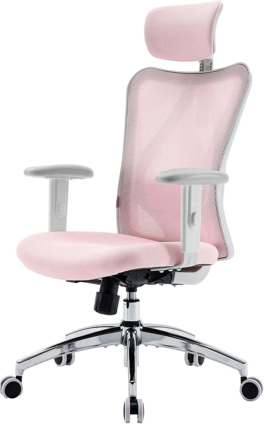 SIHOO Ergonomiczne krzesło biurowe, komputerowe krzesło biurowe z regulowanym podparciem lędźwiowym i zagłówkiem, oddychające siatkowe krzesło do gier z wygodną grubą poduszką i regulowanymi podłokietnikami, krzesło obrotowe do nauki w domu (czarne)