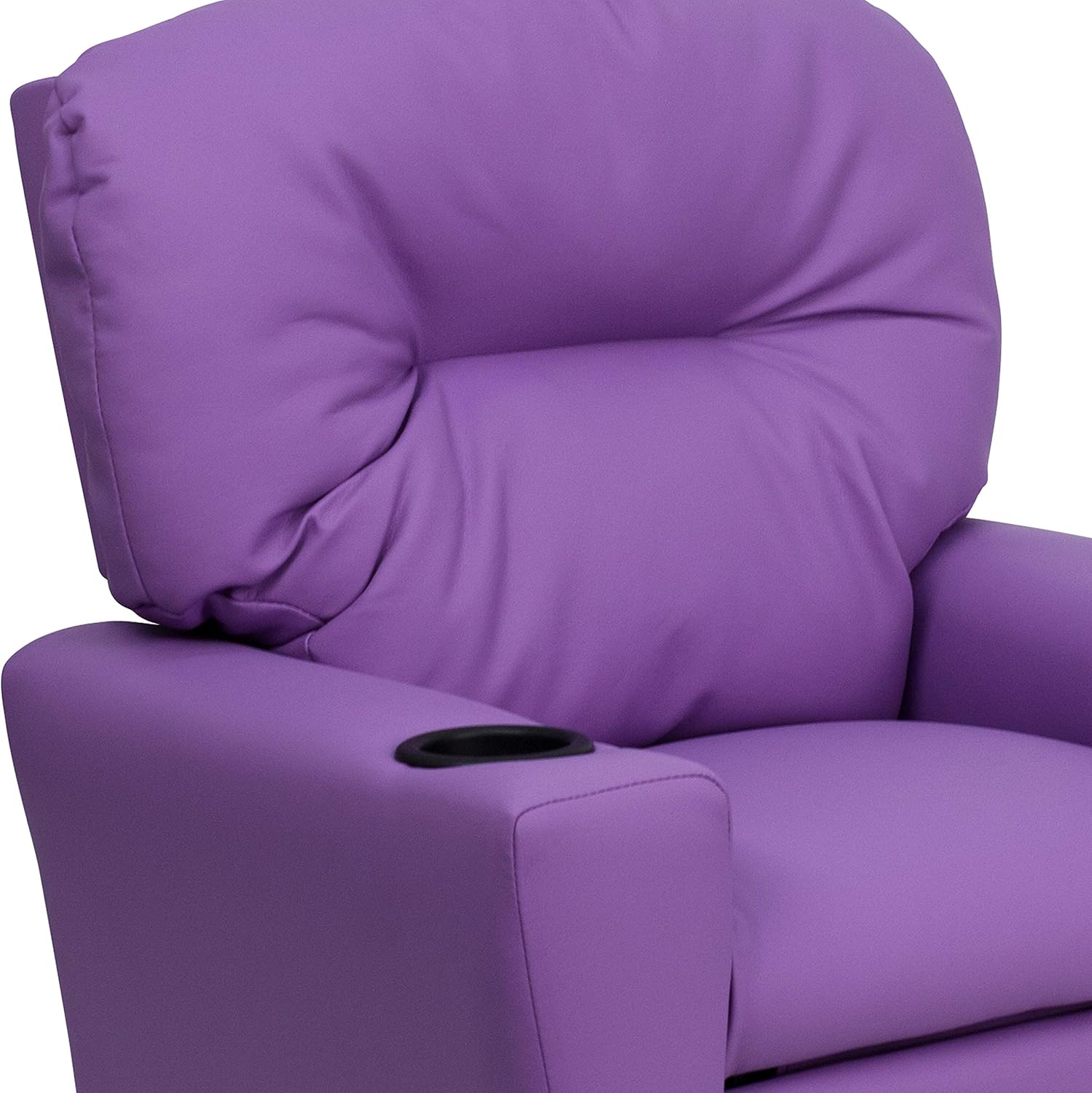 Flash Furniture Współczesny leżak dziecięcy z uchwytem na kubki, drewno, beżowy winyl, 66,04 x 53,34 x 53,34 cm