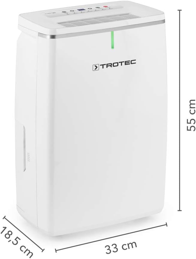 TROTEC Osuszacz powietrza elektryczny TTK 66 E – wydajność 24 L/dzień – powierzchnia 50 m² / 125 m³ – funkcja automatycznego wyłączania - do mieszkań i sypialni