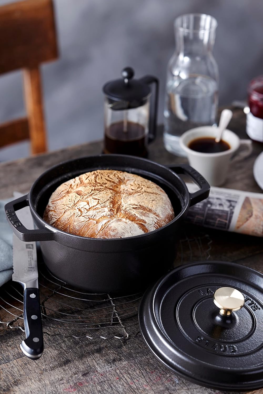 STAUB Garnek żeliwny, okrągły 28 cm, 6,7 L, Czarny