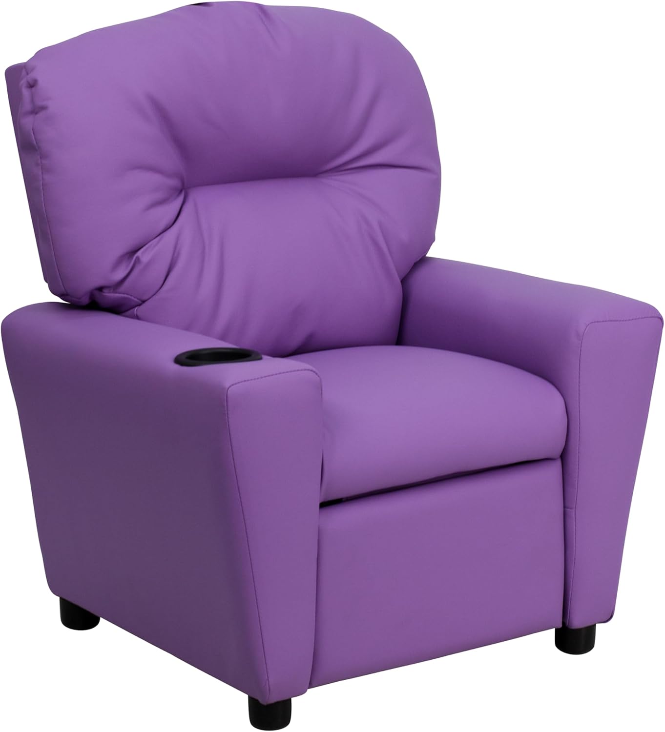 Flash Furniture Współczesny leżak dziecięcy z uchwytem na kubki, drewno, beżowy winyl, 66,04 x 53,34 x 53,34 cm