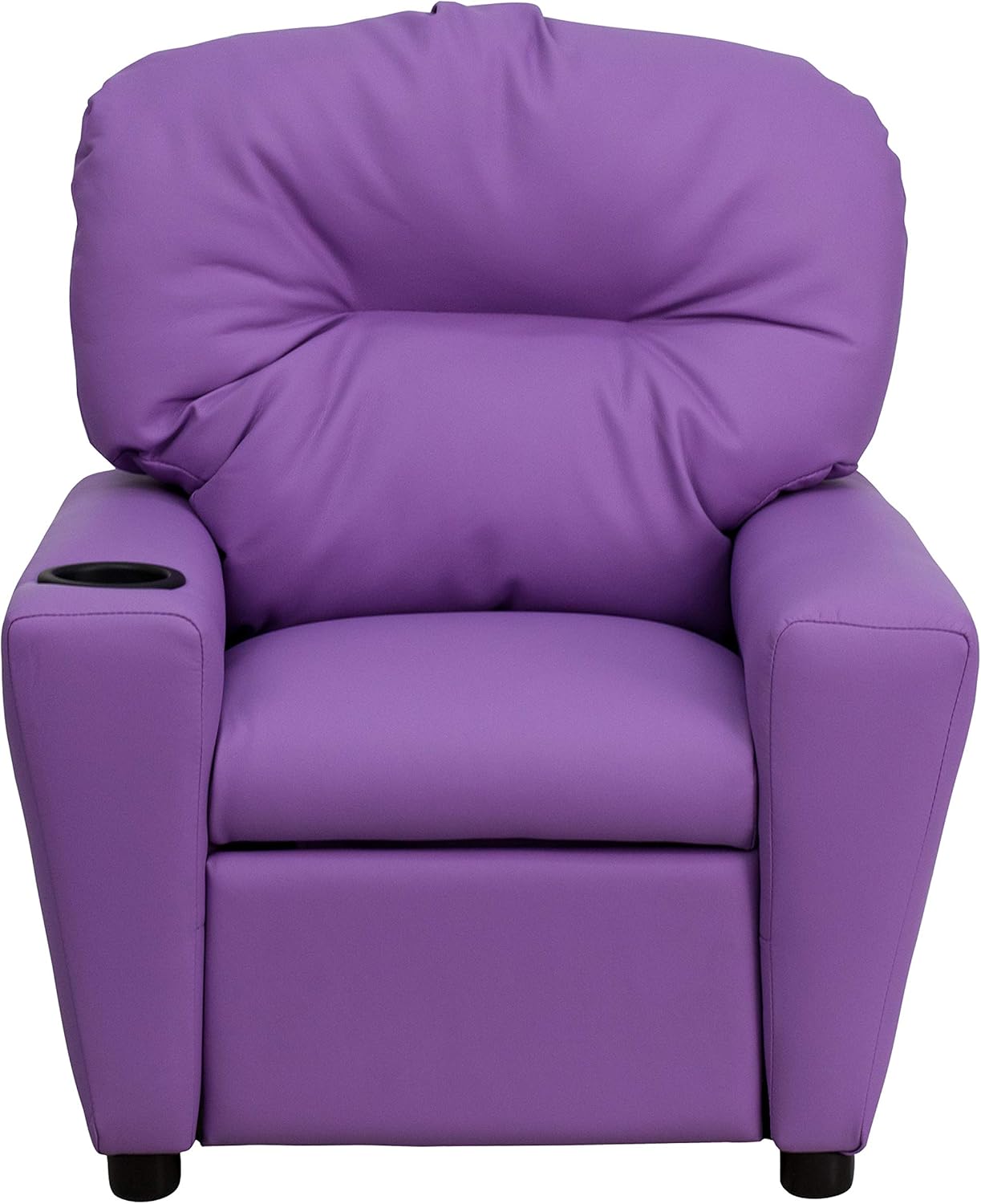Flash Furniture Współczesny leżak dziecięcy z uchwytem na kubki, drewno, beżowy winyl, 66,04 x 53,34 x 53,34 cm