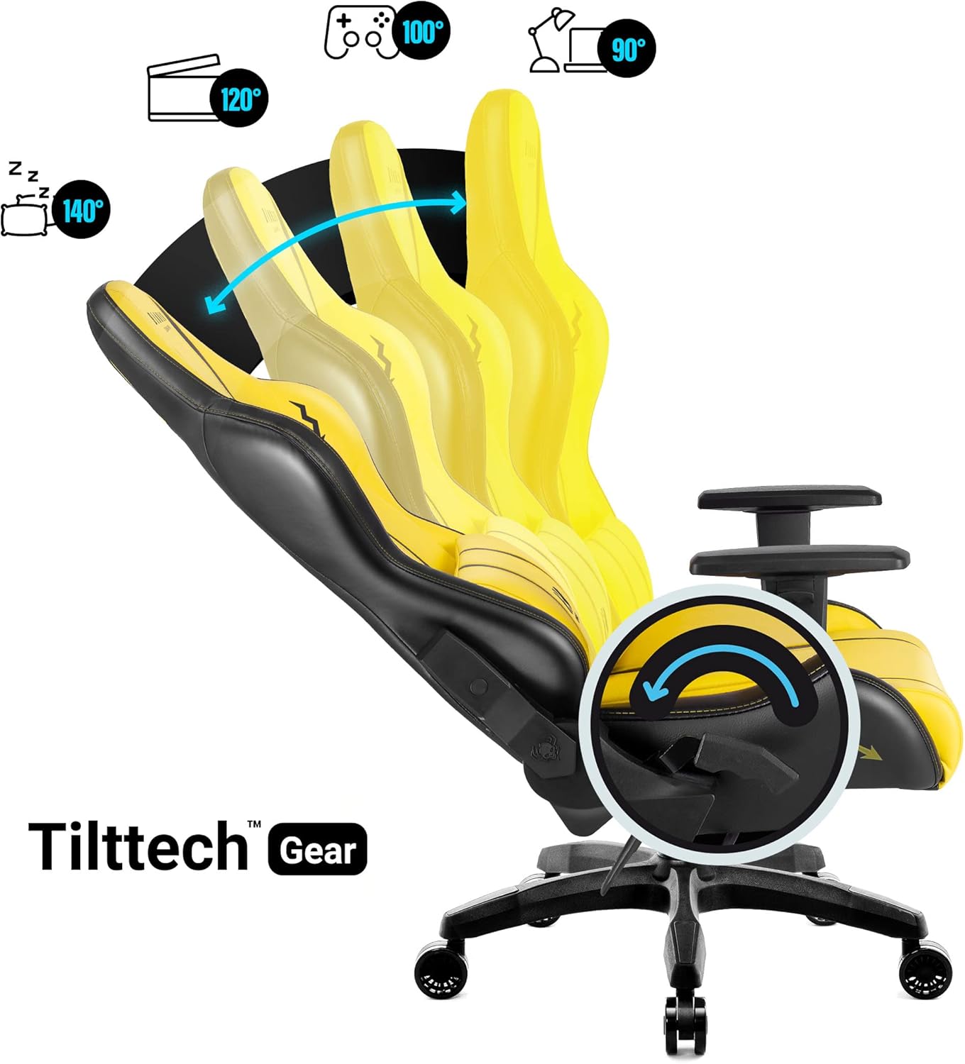 Diablo X-One 2.0 Fotel Gamingowy Krzesło Biurowe Dla Gracza Obrotowy Regulowane Podłokietniki Ekoskóra Ergonomiczny Design Funkcja Bujania Poduszka Pod Kark i Lędźwie (Candy Rose, Normal)