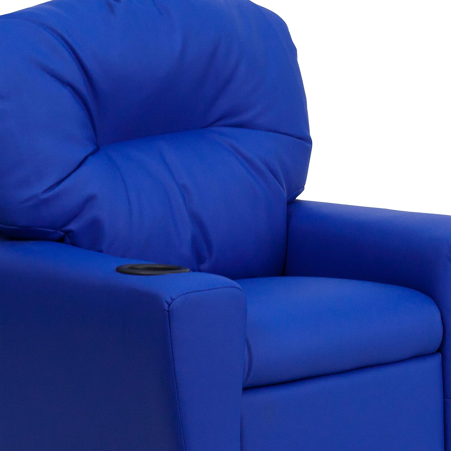 Flash Furniture Współczesny leżak dziecięcy z uchwytem na kubki, drewno, beżowy winyl, 66,04 x 53,34 x 53,34 cm