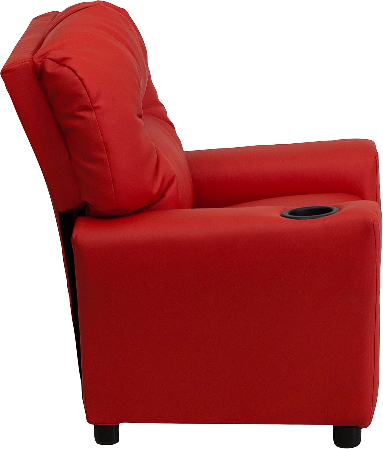 Flash Furniture Współczesny leżak dziecięcy z uchwytem na kubki, drewno, beżowy winyl, 66,04 x 53,34 x 53,34 cm