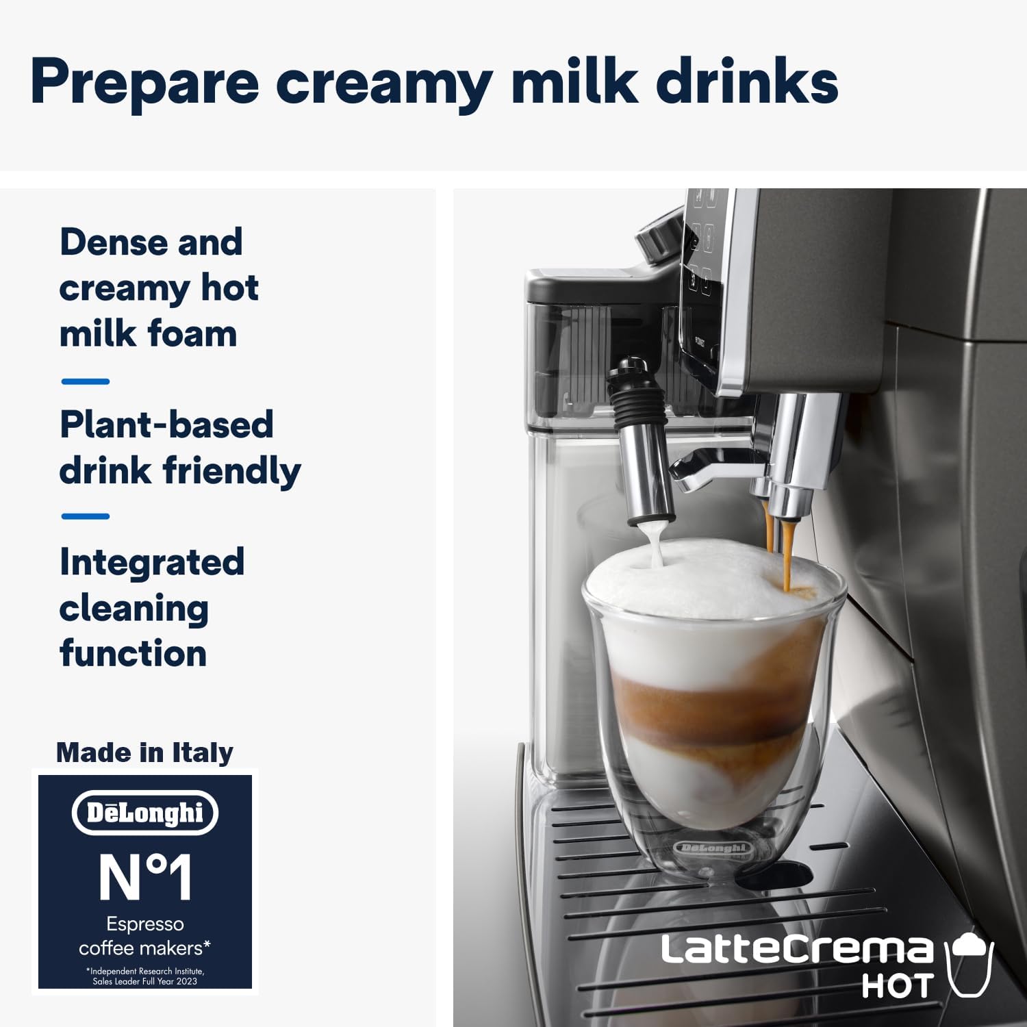 De’Longhi Dinamica ECAM 350.55.B Automatyczny Ekspres do Kawy, Tworzywo Sztuczne, 1450 W, 1,8 L, Czarny