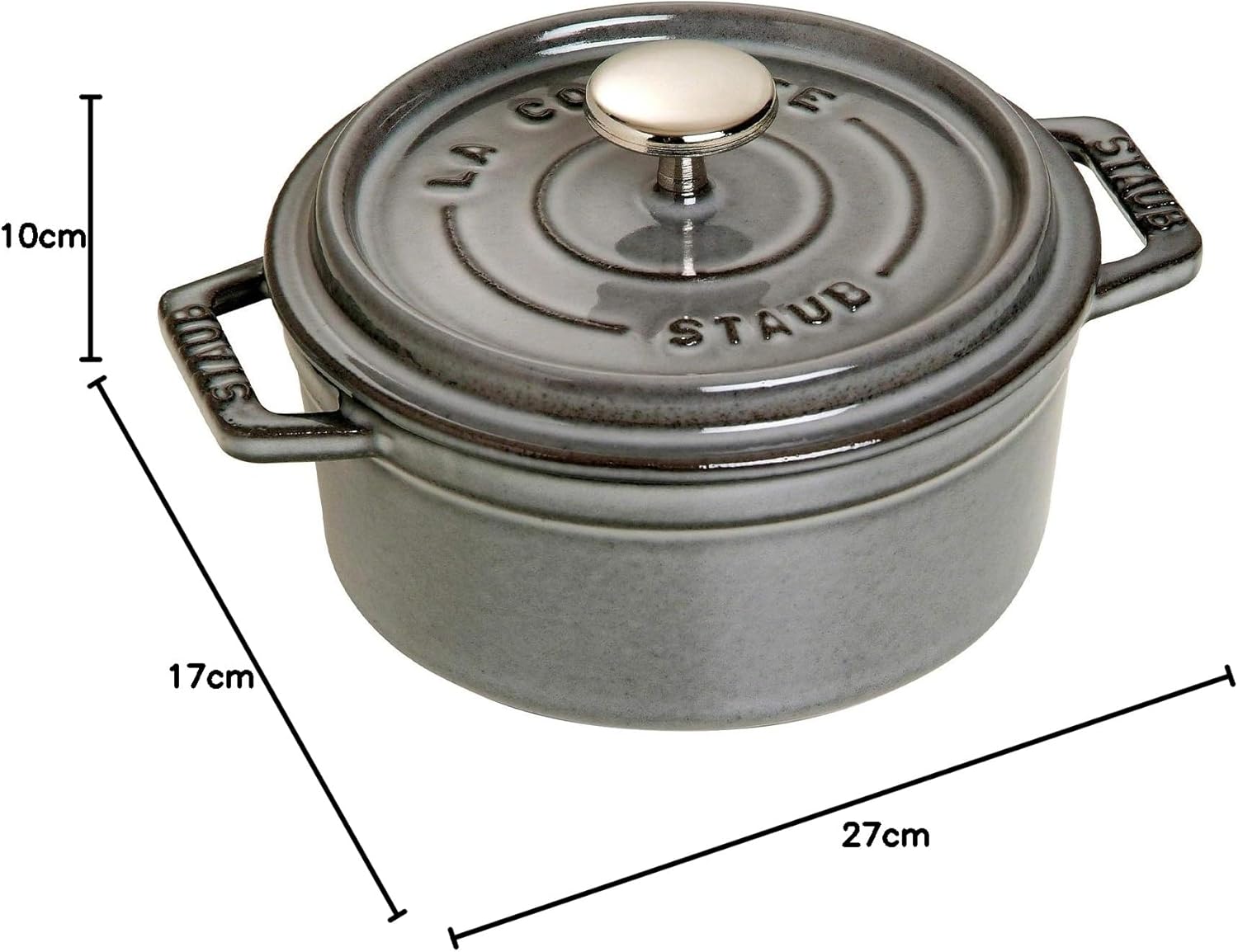 STAUB Garnek żeliwny, okrągły 28 cm, 6,7 L, Czarny