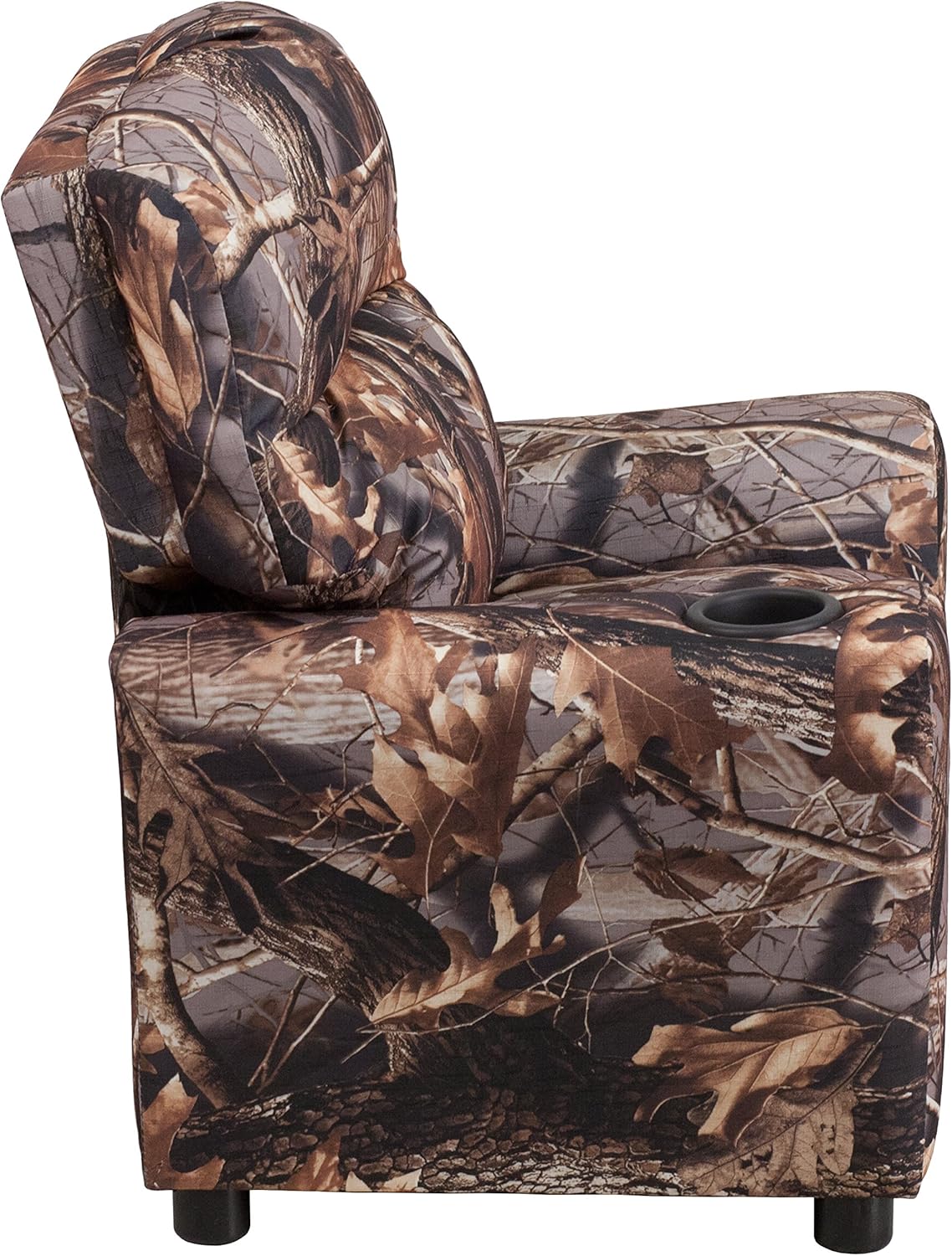 Flash Furniture Współczesny leżak dziecięcy z uchwytem na kubki, drewno, beżowy winyl, 66,04 x 53,34 x 53,34 cm