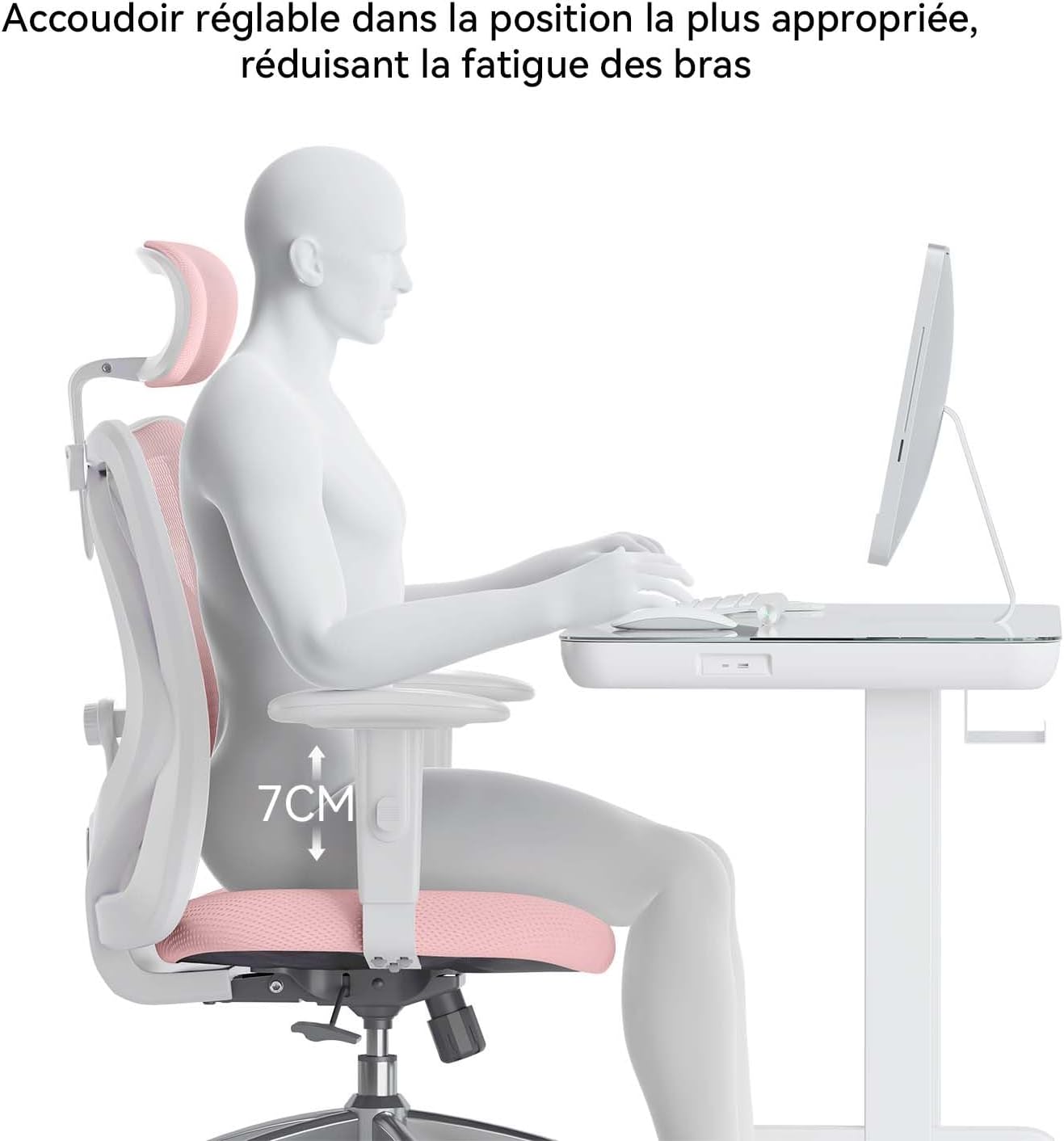 SIHOO Ergonomiczne krzesło biurowe, komputerowe krzesło biurowe z regulowanym podparciem lędźwiowym i zagłówkiem, oddychające siatkowe krzesło do gier z wygodną grubą poduszką i regulowanymi podłokietnikami, krzesło obrotowe do nauki w domu (czarne)