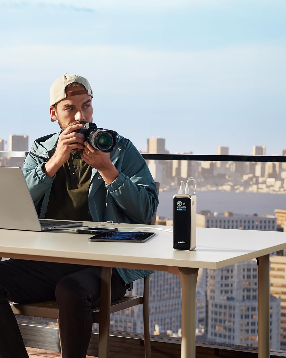 Anker Prime power bank 27650 mAh 250W w zestawie baza ładująca, szybkie ładowanie, kompaktowa przenośna ładowarka do podróży, kontrola aplikacji, kompatybilny z MacBook, iPhone, iPad i innymi