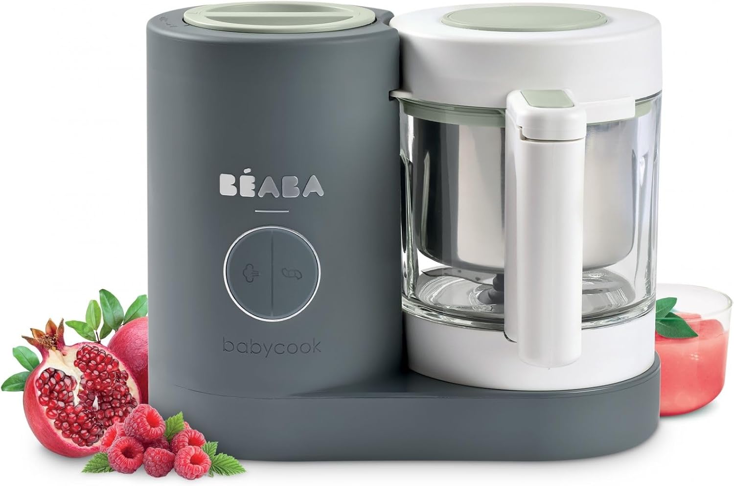 BÉABA, Babycook Neo, mikser parowy 6 w 1, robot dla niemowląt, wyprodukowany we Francji, szklana miska, zbiornik ze stali nierdzewnej, duża pojemność, dywersyfikacja żywności, małe doniczki dla
