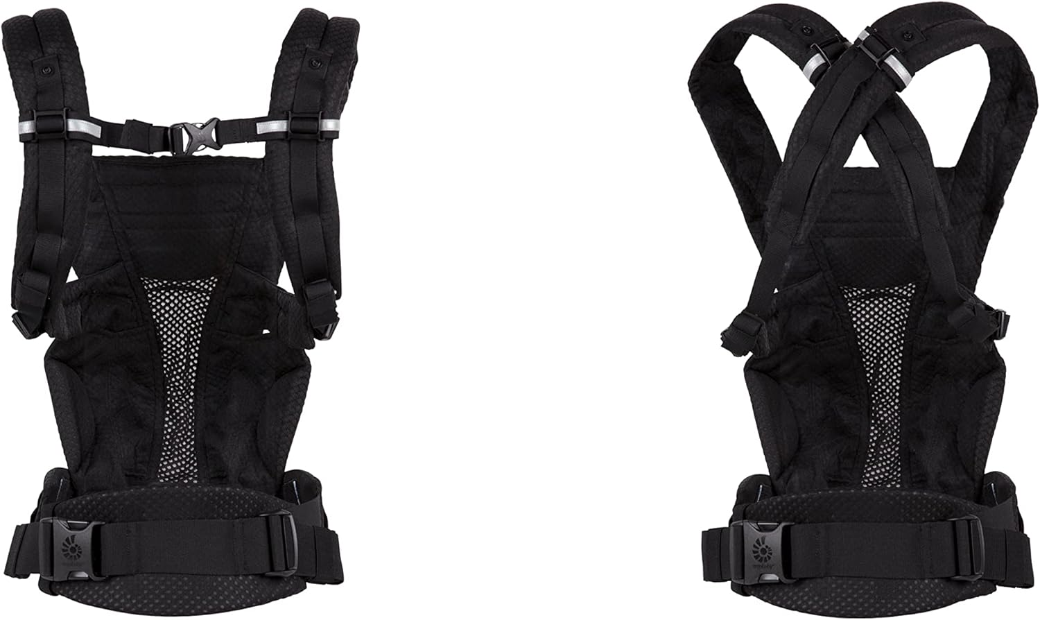 Ergobaby Omni Breeze Nosidełko dla noworodków od urodzenia do 20 kg, 4 pozycje SoftFlex Mesh Ergonomiczne nosidełko dla niemowląt Nosidełko do noszenia na plecach, Graphite Grey