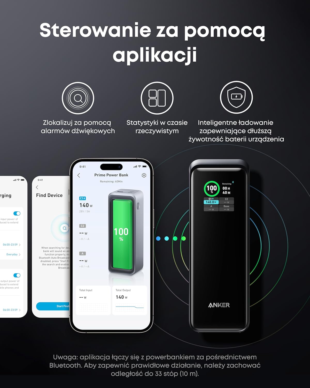 Anker Prime power bank 27650 mAh 250W w zestawie baza ładująca, szybkie ładowanie, kompaktowa przenośna ładowarka do podróży, kontrola aplikacji, kompatybilny z MacBook, iPhone, iPad i innymi