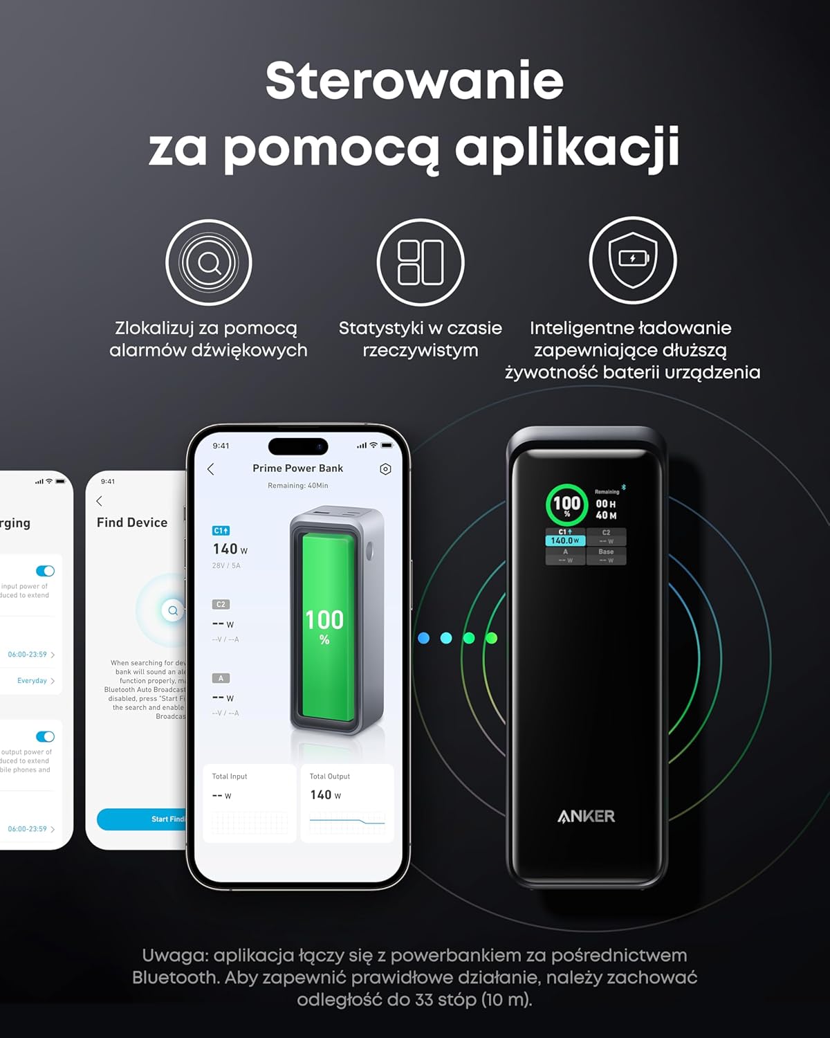 Anker Prime power bank 27650 mAh 250W w zestawie baza ładująca, szybkie ładowanie, kompaktowa przenośna ładowarka do podróży, kontrola aplikacji, kompatybilny z MacBook, iPhone, iPad i innymi