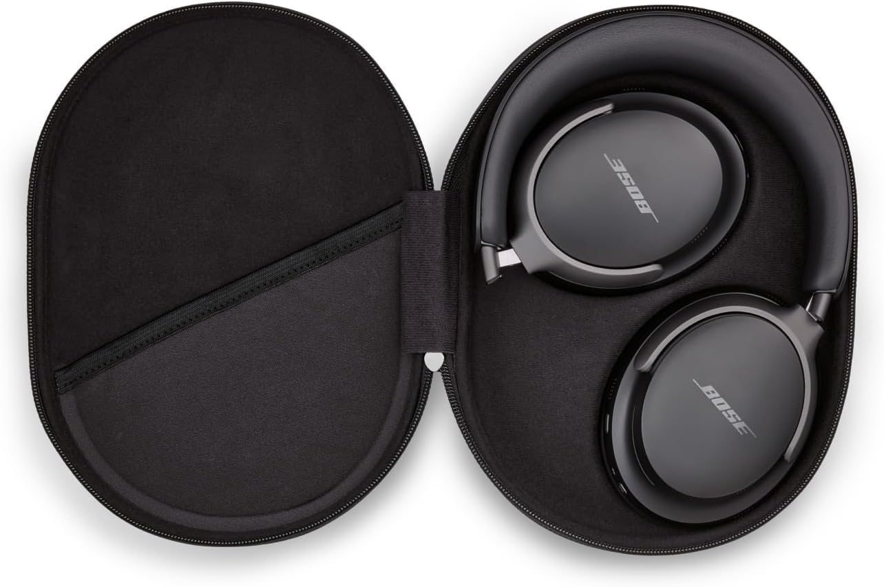 Bose QuietComfort Ultra Słuchawki bezprzewodowe z redukcją szumów i dźwiękiem przestrzennym, słuchawki nauszne z mikrofonem, do 24 godzin pracy na akumulatorze, Czarny