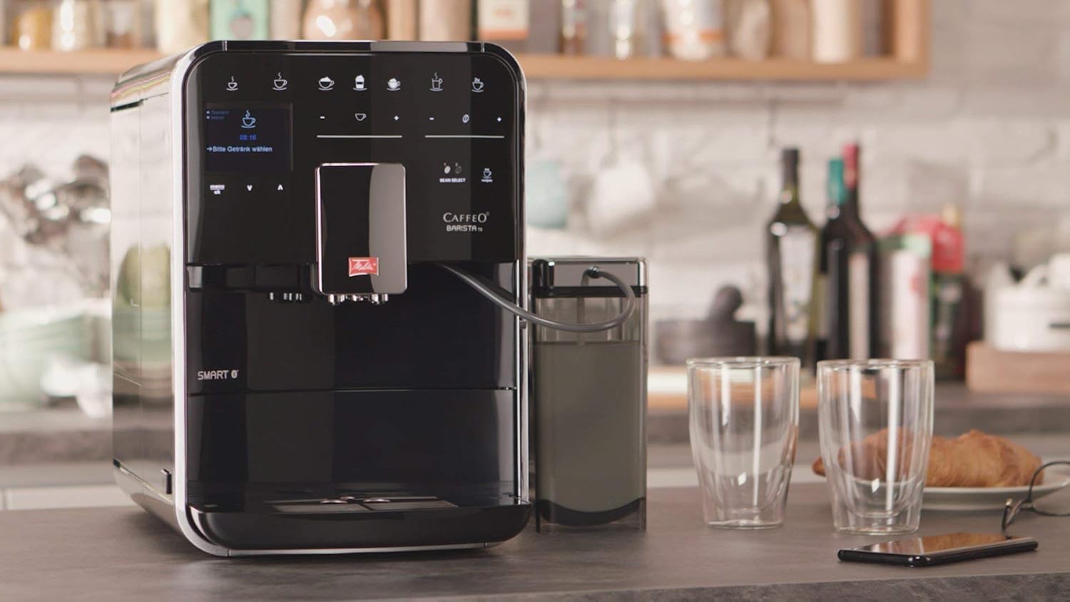 Melitta F85/0-102 Automatyczny Ekspres do Kawy, Tworzywo Sztuczne, Stal Nierdzewna, 1450 W, 1,8 L, Czarny