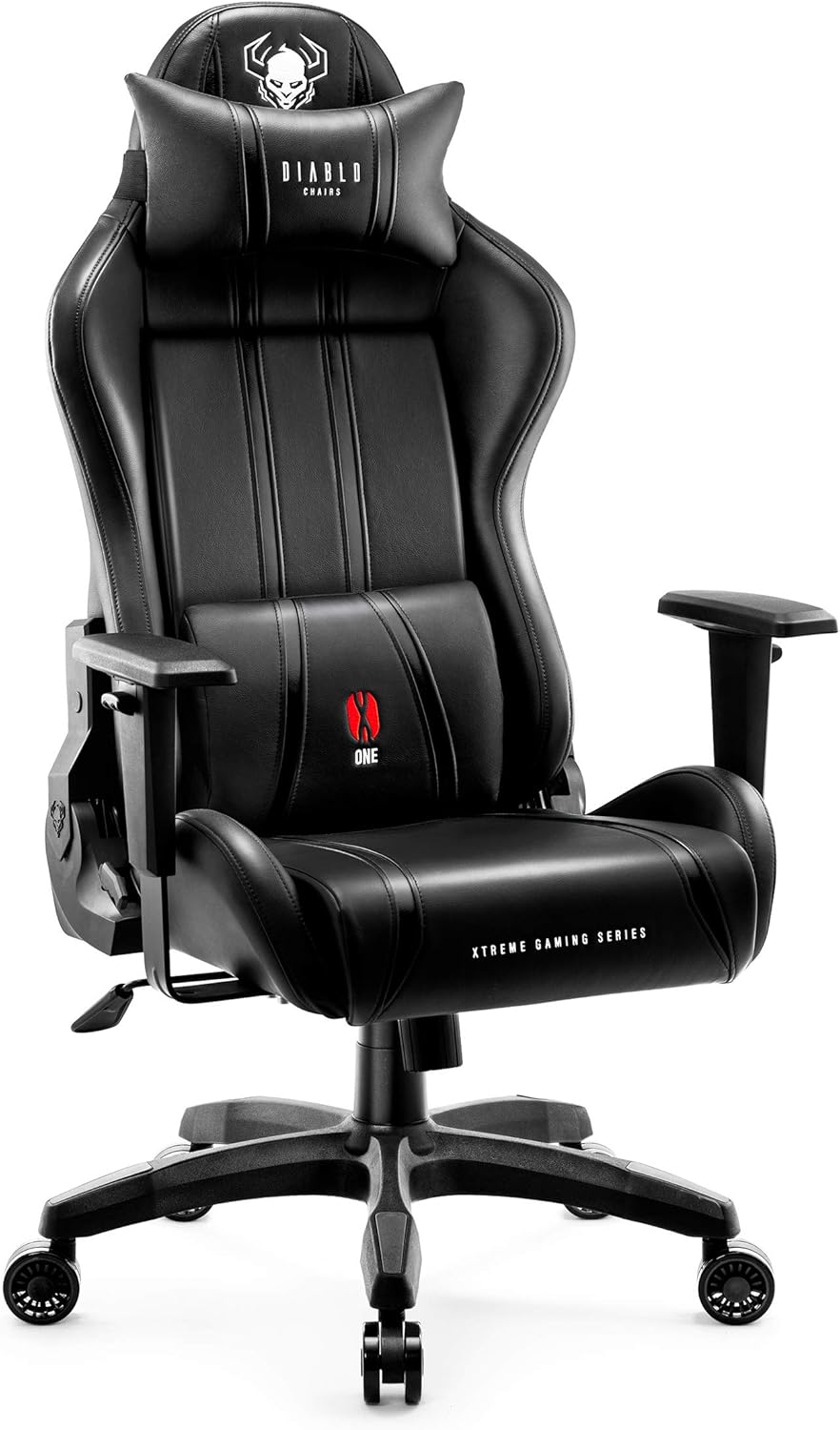 Diablo X-One 2.0 Fotel Gamingowy Krzesło Biurowe Dla Gracza Obrotowy Regulowane Podłokietniki Ekoskóra Ergonomiczny Design Funkcja Bujania Poduszka Pod Kark i Lędźwie (Candy Rose, Normal)