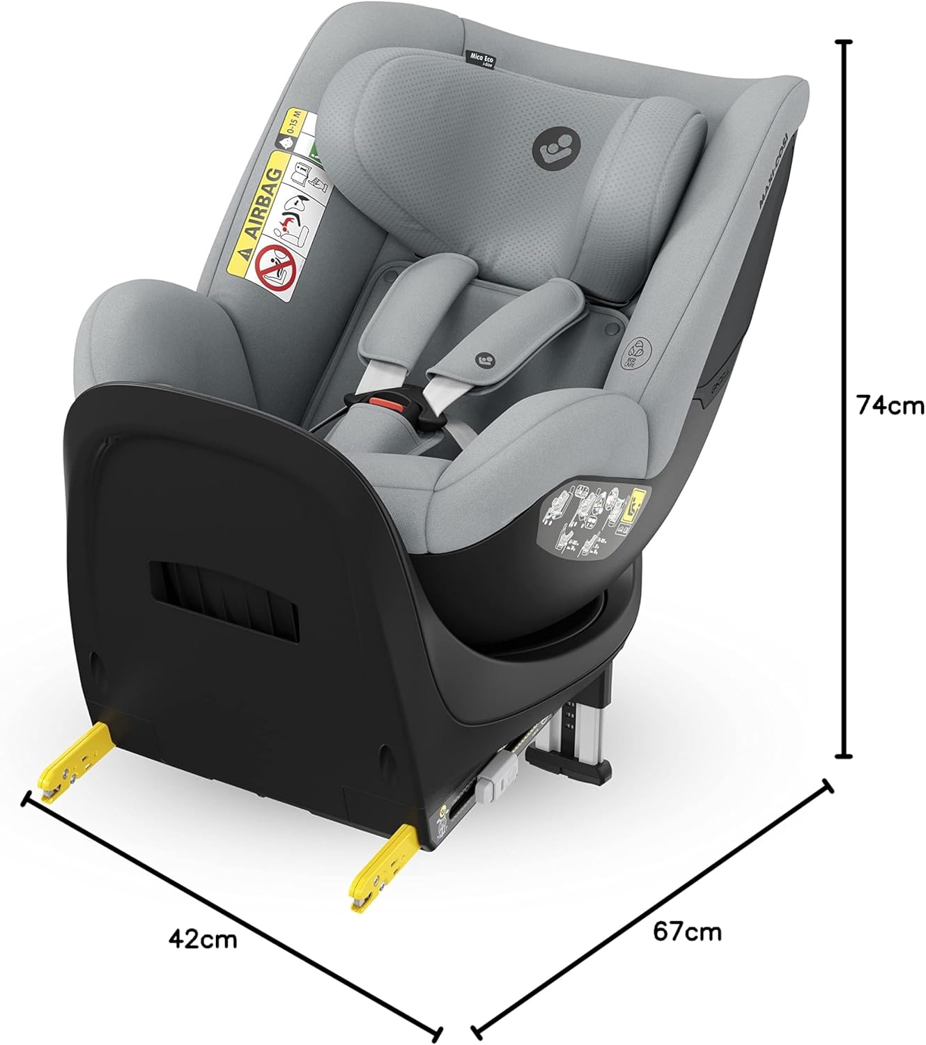 Maxi-Cosi Mica 360 S, Fotelik samochodowy obrotowy 360, 3 miesiące–4 lata (61–105 cm), Obracanie FlexiSpin, 5 pozycji odchylenia, Ochrony G-CELL, Zaczepy na pasy uprzęży Easy-in, Tonal Black