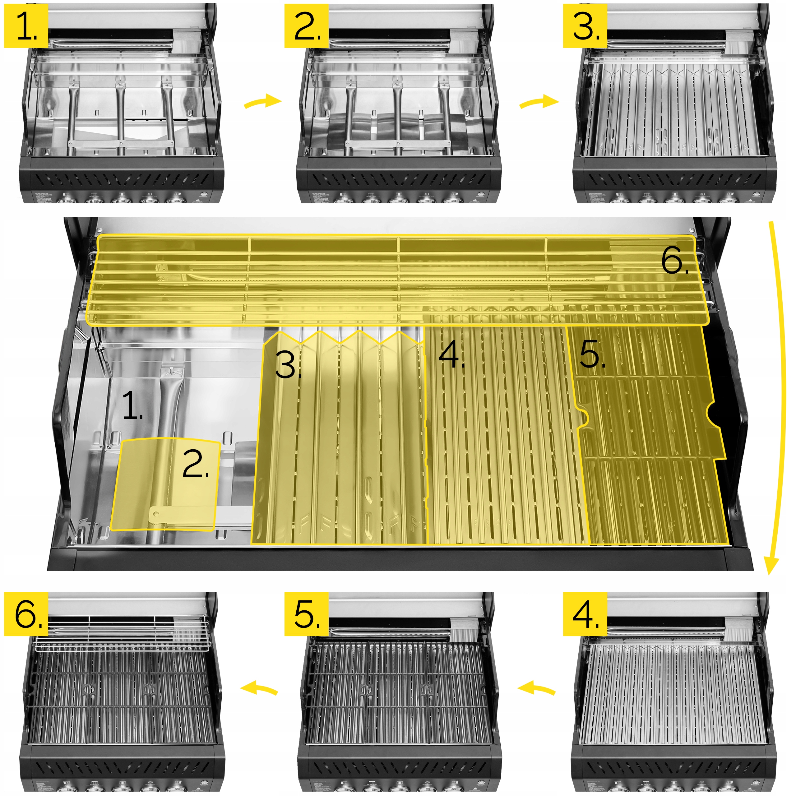 Grill gazowy Ogrodowy ŻELIWNY nierdzewny 3+2 Yoer 17,65 kW +szafka na butlę