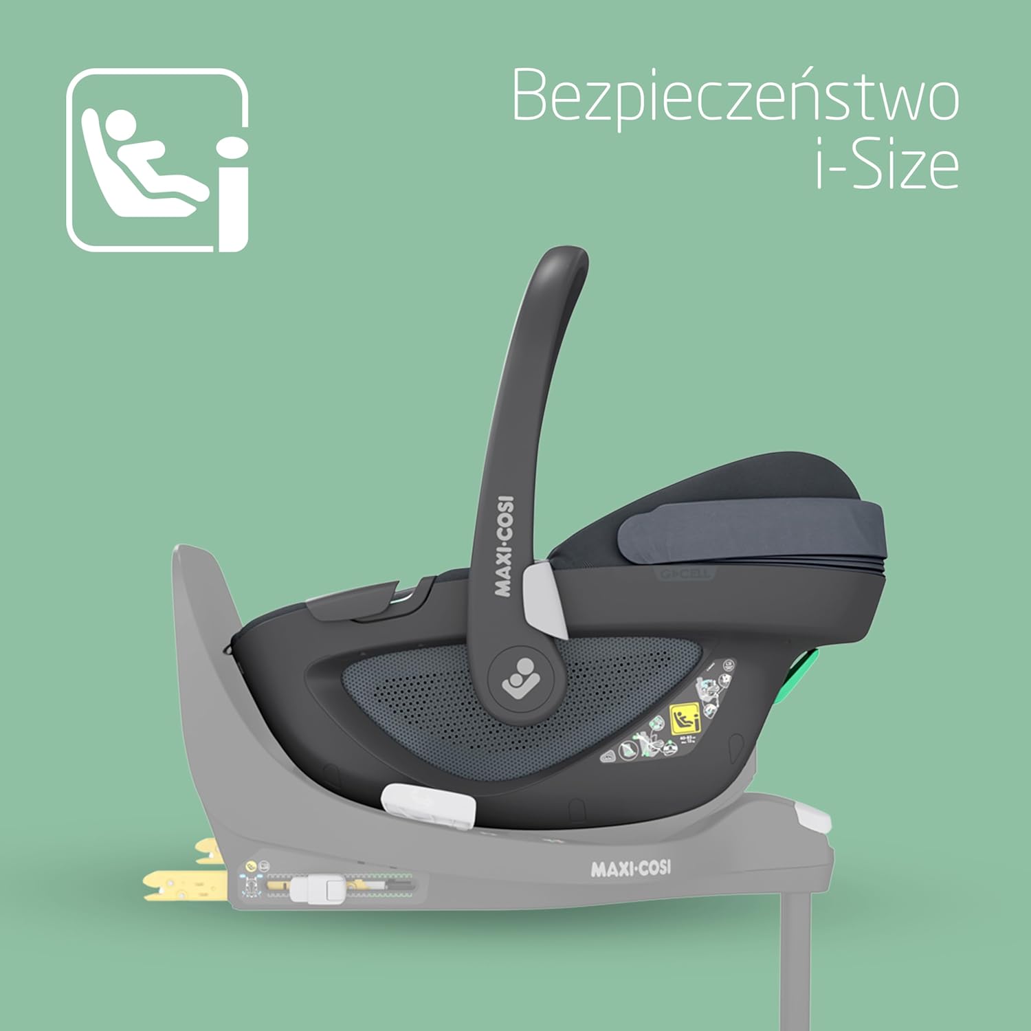 Maxi-Cosi Pearl 360 dla niemowlaka i-Size, Fotelik samochodowy obrotowy 360, od 3 miesięcy do 4 lat (61–105 cm), Obracanie jedną ręką, ClimaFlow, Uprząż z systemem Easy-In, G-CELL, Authentic Graphite