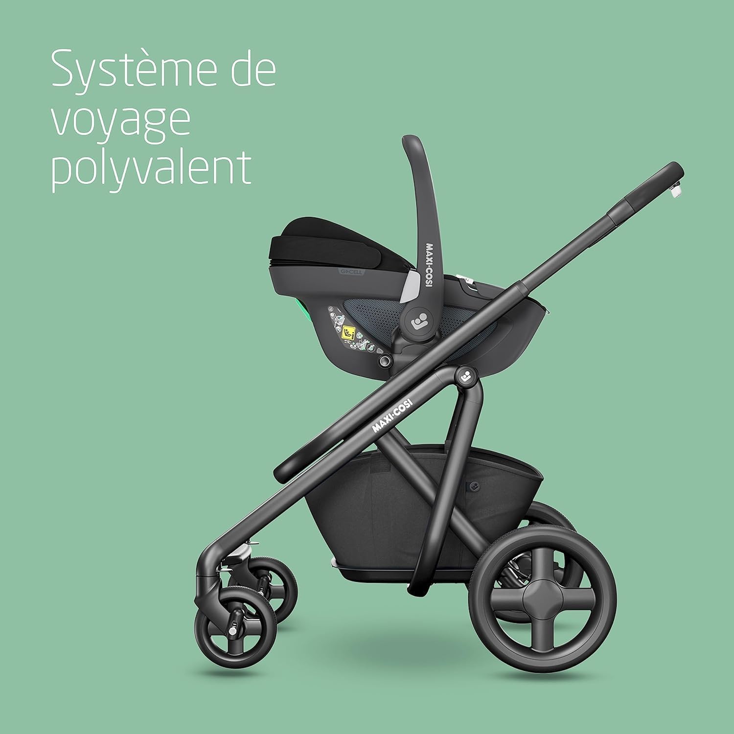 Maxi-Cosi Pearl 360 dla niemowlaka i-Size, Fotelik samochodowy obrotowy 360, od 3 miesięcy do 4 lat (61–105 cm), Obracanie jedną ręką, ClimaFlow, Uprząż z systemem Easy-In, G-CELL, Authentic Graphite