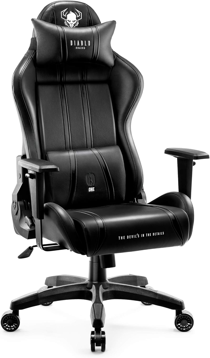 Diablo X-One 2.0 Fotel Gamingowy Krzesło Biurowe Dla Gracza Obrotowy Regulowane Podłokietniki Ekoskóra Ergonomiczny Design Funkcja Bujania Poduszka Pod Kark i Lędźwie (Candy Rose, Normal)