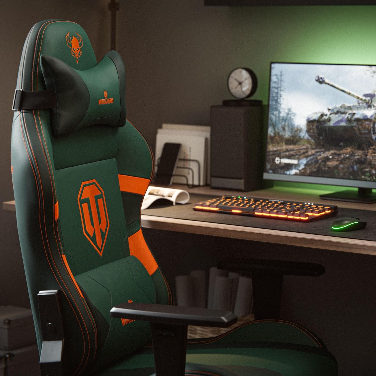 Diablo X-One 2.0 Fotel Gamingowy Krzesło Biurowe Dla Gracza Obrotowy Regulowane Podłokietniki Ekoskóra Ergonomiczny Design Funkcja Bujania Poduszka Pod Kark i Lędźwie (Candy Rose, Normal)