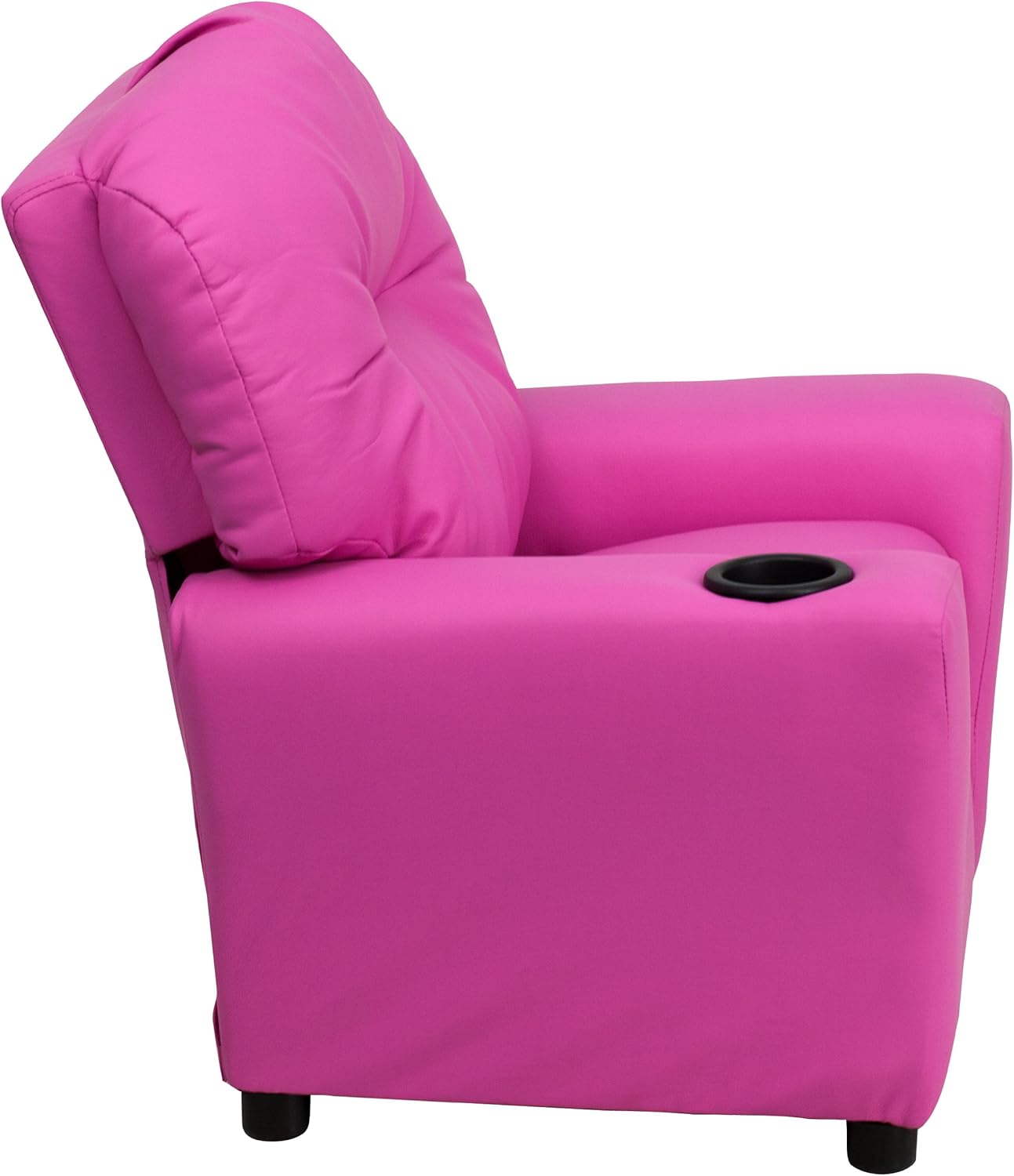 Flash Furniture Współczesny leżak dziecięcy z uchwytem na kubki, drewno, beżowy winyl, 66,04 x 53,34 x 53,34 cm