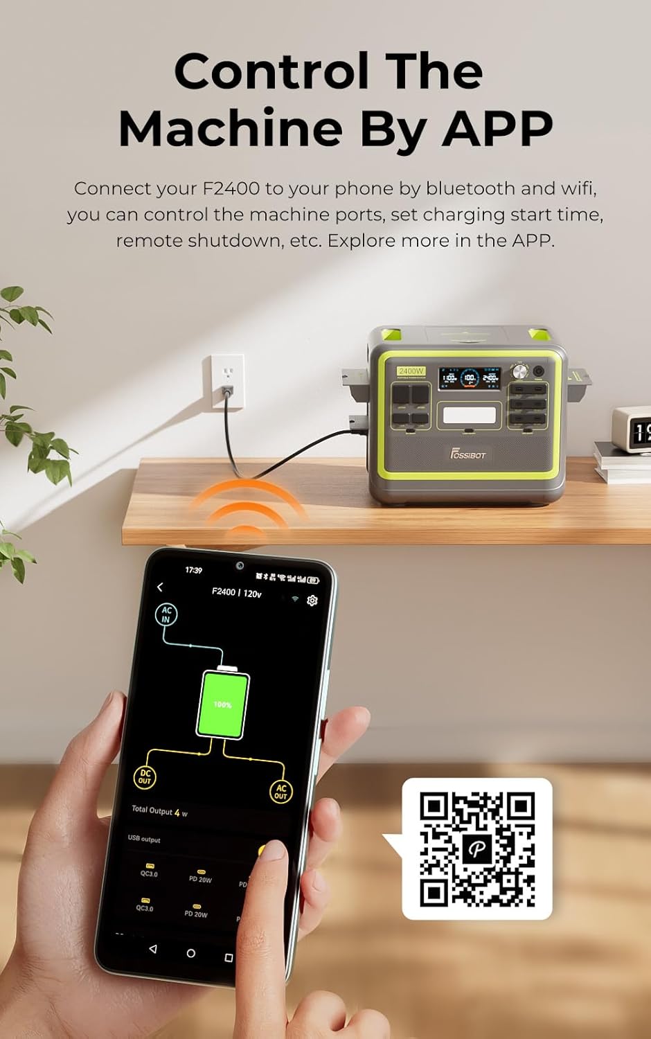 FOSSiBOT F2400 Generator solarny, 2048 Wh LiFePO4 akumulator zapasowy z wyjściami 24000 W AC (4600 W Peak)