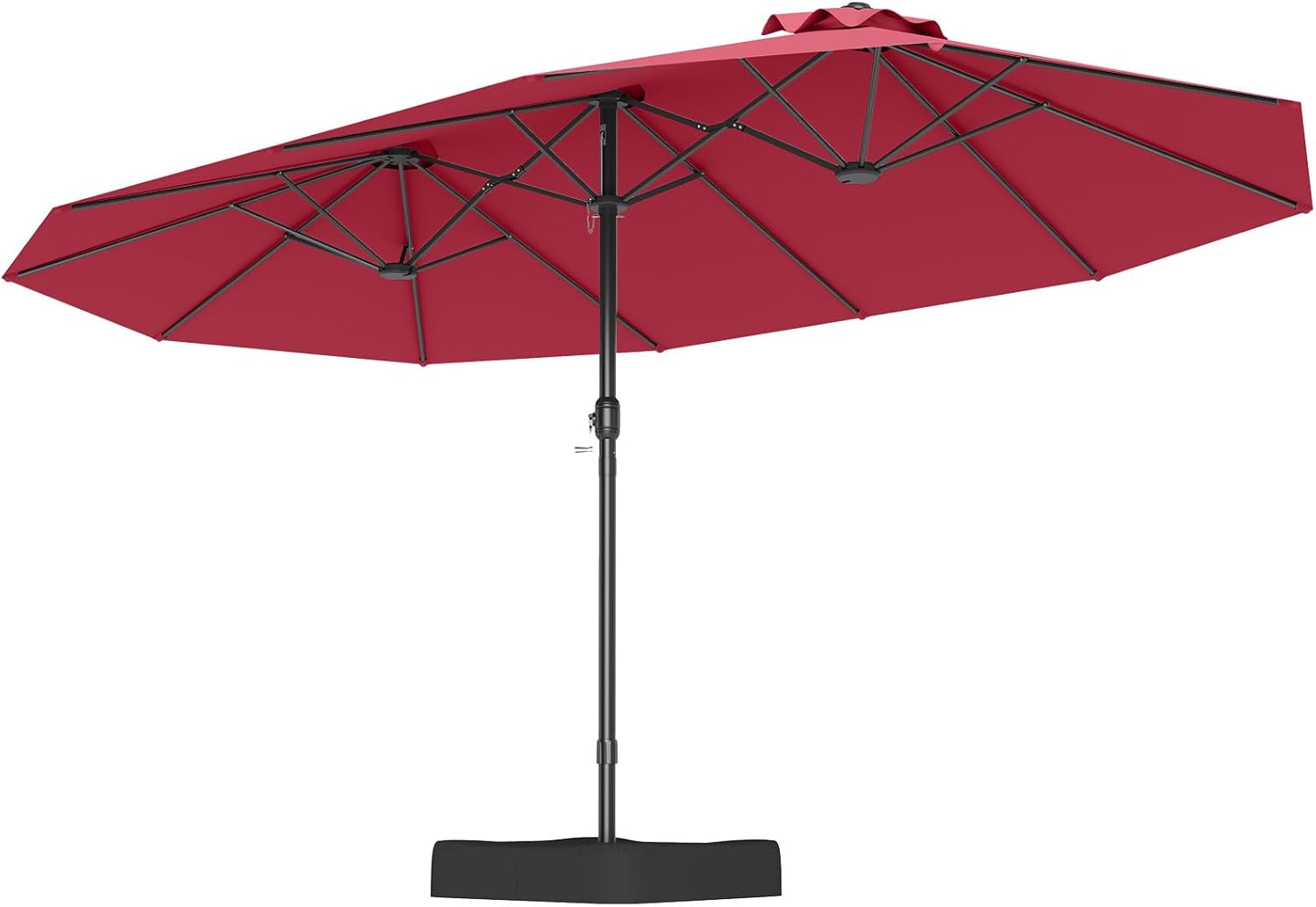 COSTWAY Parasol przeciwsłoneczny, prostokątny, 300 x 300 cm, duży parasol przeciwsłoneczny z korbą, parasol ogrodowy, odchylany o 360°, parasol tarasowy, do ogrodu, na taras, balkon (czarny)