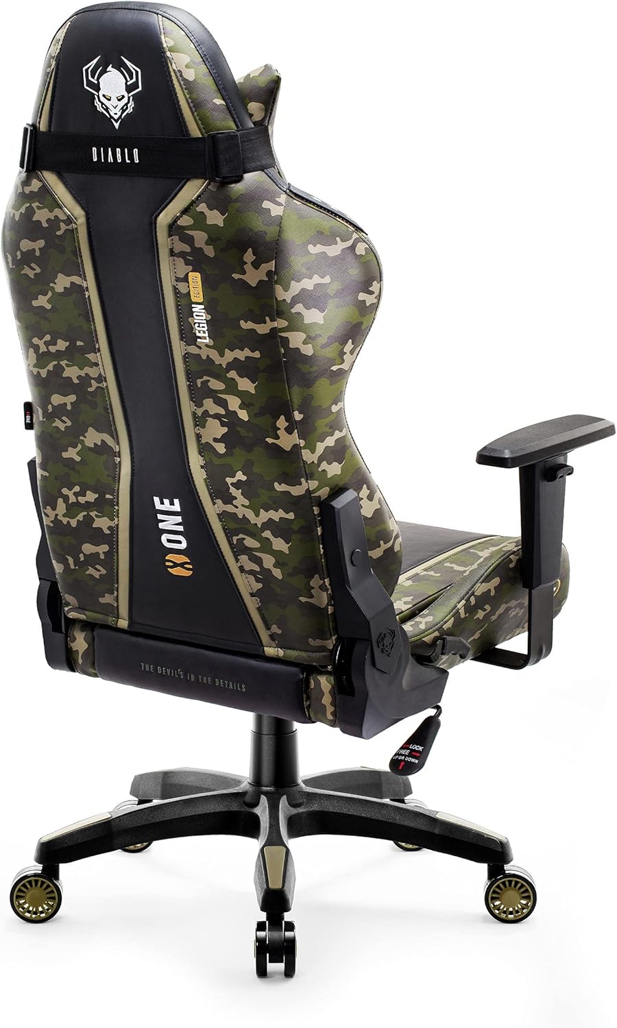 Diablo X-One 2.0 Fotel Gamingowy Krzesło Biurowe Dla Gracza Obrotowy Regulowane Podłokietniki Ekoskóra Ergonomiczny Design Funkcja Bujania Poduszka Pod Kark i Lędźwie (Candy Rose, Normal)