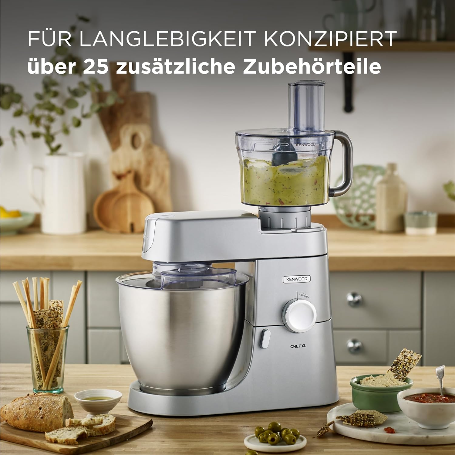 Kenwood KVL4100S Chef XL Robot Kuchenny, Stal Nierdzewna, 1200 W, 6.7 L, Srebrny