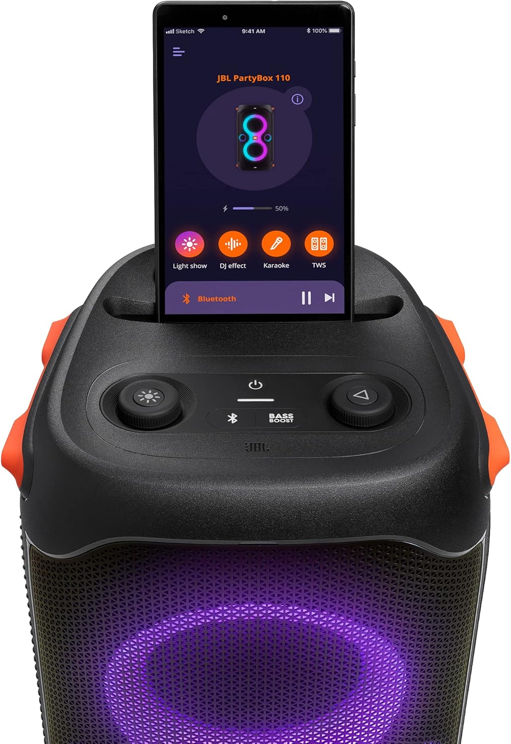 Jbl Partybox 110 JBLPARTYBOX110EU Głośnik Bluetooth, Czarny, 24 x 69 x 2,5 cm