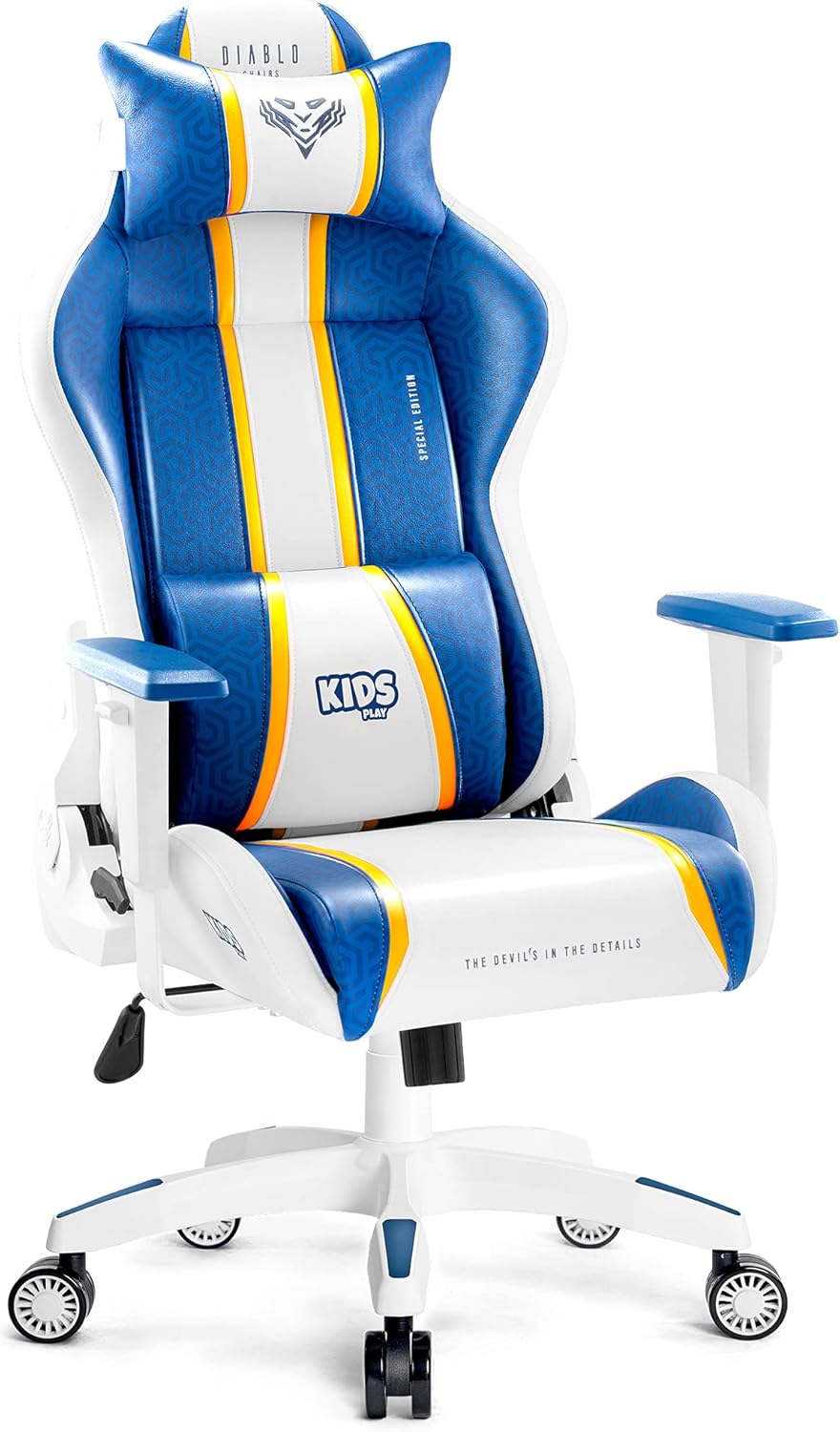 Diablo X-One 2.0 Fotel Gamingowy Krzesło Biurowe Dla Gracza Obrotowy Regulowane Podłokietniki Ekoskóra Ergonomiczny Design Funkcja Bujania Poduszka Pod Kark i Lędźwie (Candy Rose, Normal)