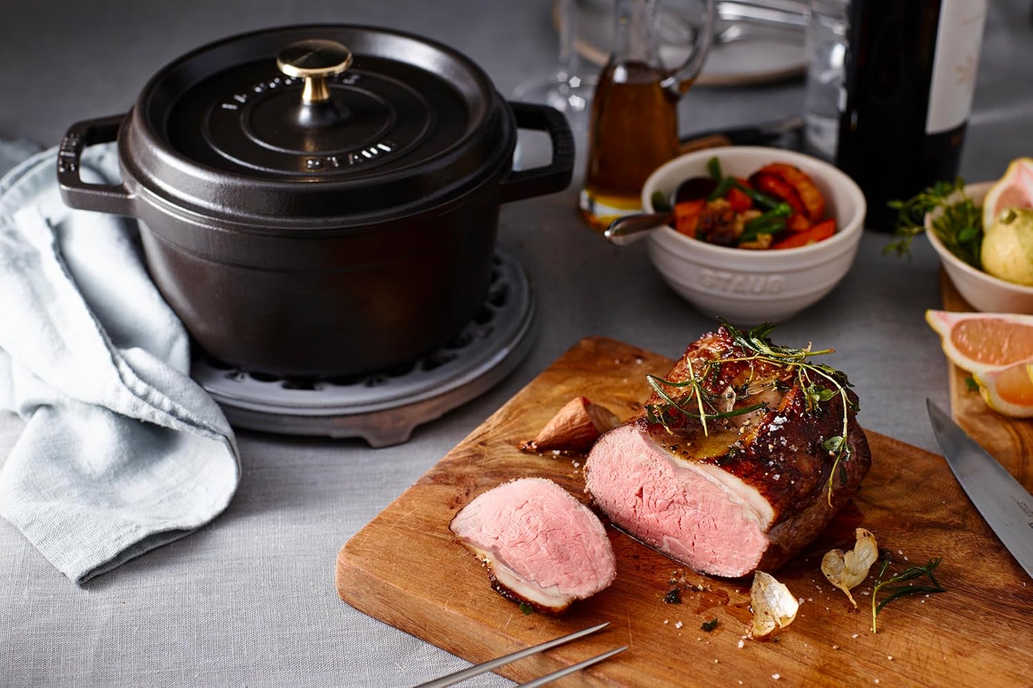 STAUB Garnek żeliwny, okrągły 28 cm, 6,7 L, Czarny