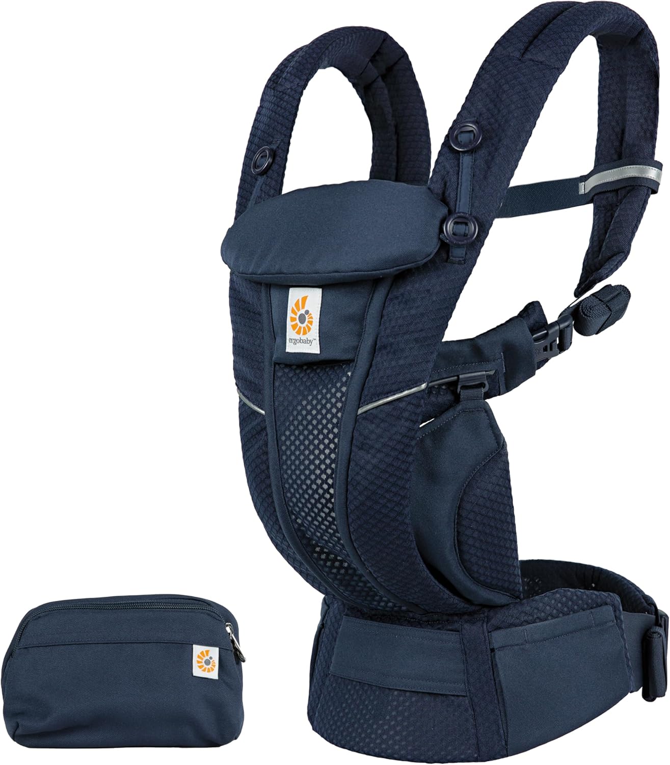Ergobaby Omni Breeze Nosidełko dla noworodków od urodzenia do 20 kg, 4 pozycje SoftFlex Mesh Ergonomiczne nosidełko dla niemowląt Nosidełko do noszenia na plecach, Graphite Grey