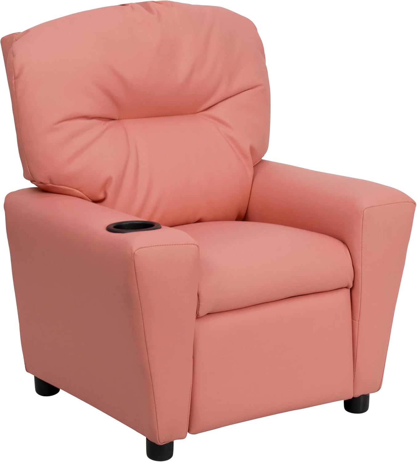 Flash Furniture Współczesny leżak dziecięcy z uchwytem na kubki, drewno, beżowy winyl, 66,04 x 53,34 x 53,34 cm