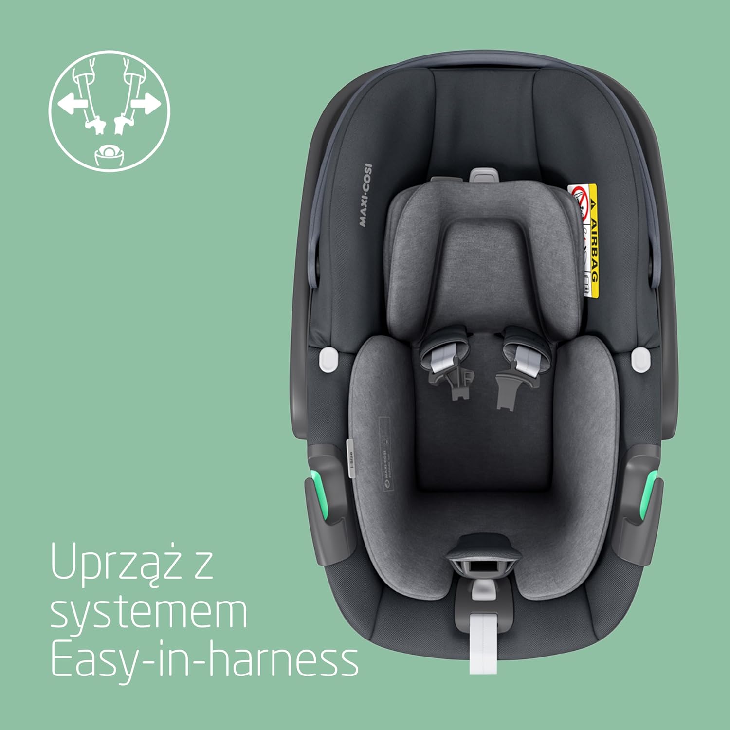 Maxi-Cosi Pearl 360 dla niemowlaka i-Size, Fotelik samochodowy obrotowy 360, od 3 miesięcy do 4 lat (61–105 cm), Obracanie jedną ręką, ClimaFlow, Uprząż z systemem Easy-In, G-CELL, Authentic Graphite