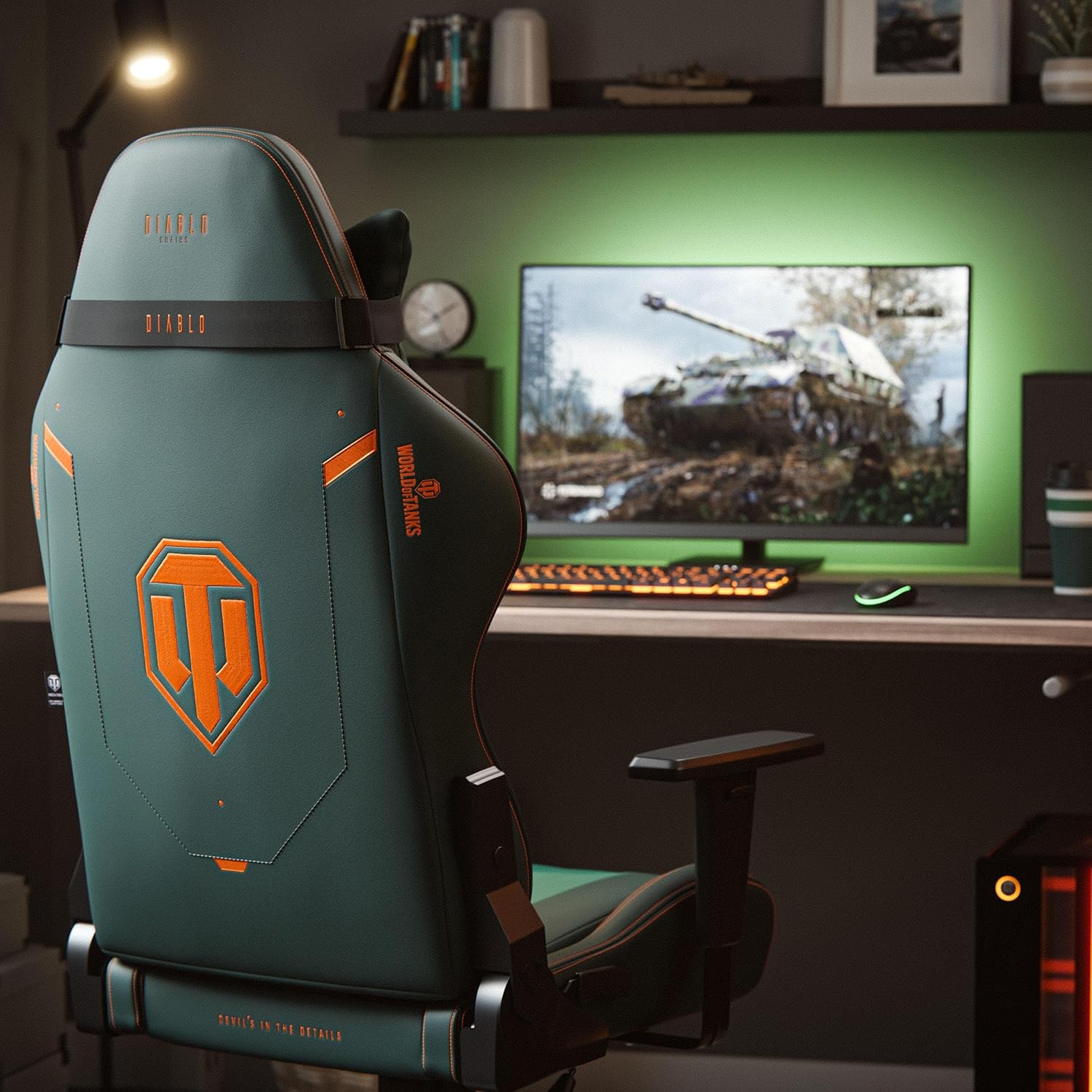 Diablo X-One 2.0 Fotel Gamingowy Krzesło Biurowe Dla Gracza Obrotowy Regulowane Podłokietniki Ekoskóra Ergonomiczny Design Funkcja Bujania Poduszka Pod Kark i Lędźwie (Candy Rose, Normal)