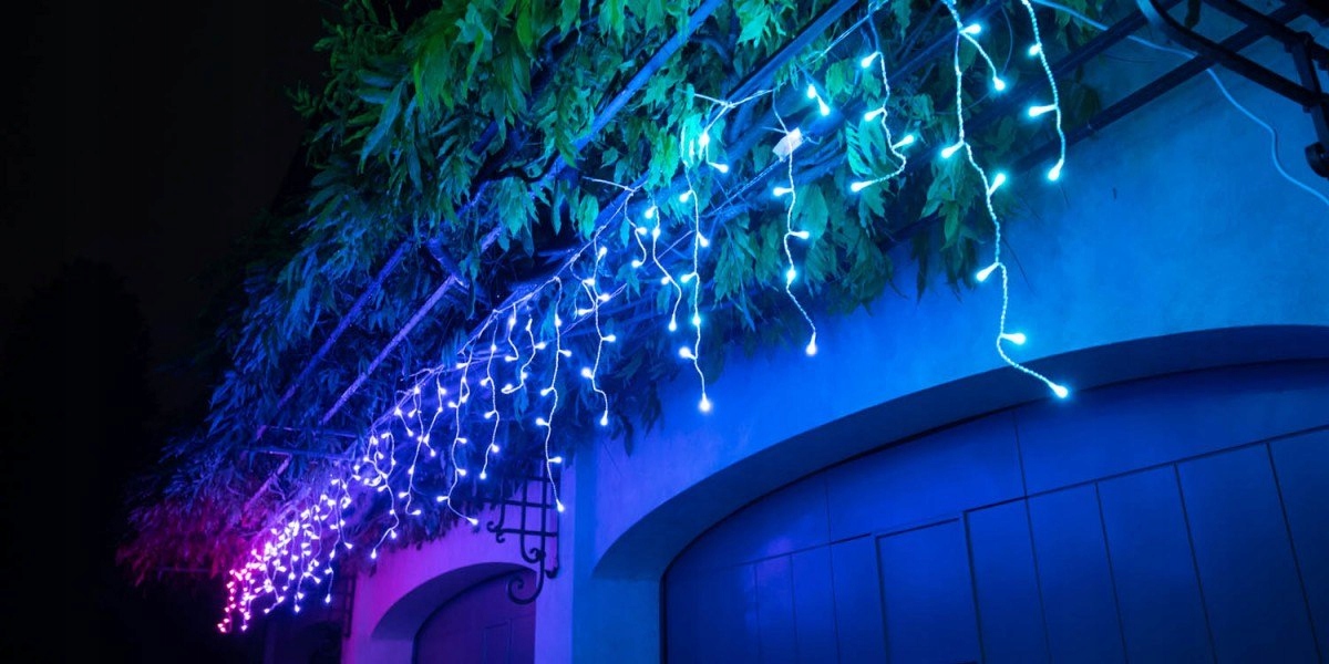 Inteligentne lampki sople Icicle 190 RGBW LED, 5x0,5 m, IP44, przezroczysty