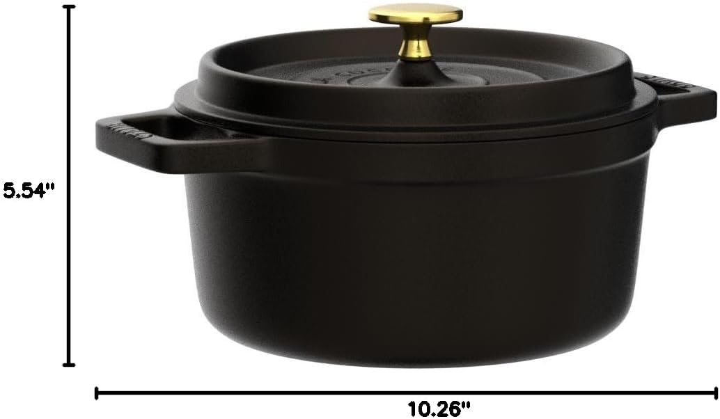 STAUB Garnek żeliwny, okrągły 28 cm, 6,7 L, Czarny