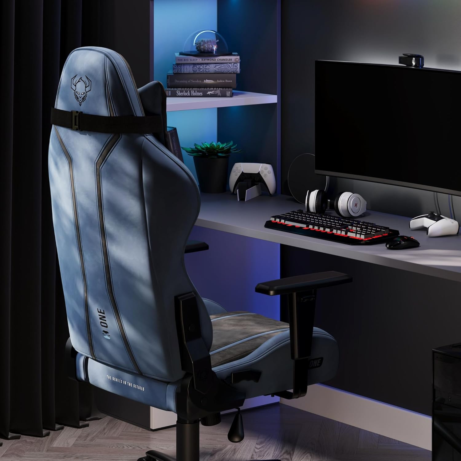 Diablo X-One 2.0 Fotel Gamingowy Krzesło Biurowe Dla Gracza Obrotowy Regulowane Podłokietniki Ekoskóra Ergonomiczny Design Funkcja Bujania Poduszka Pod Kark i Lędźwie (Candy Rose, Normal)