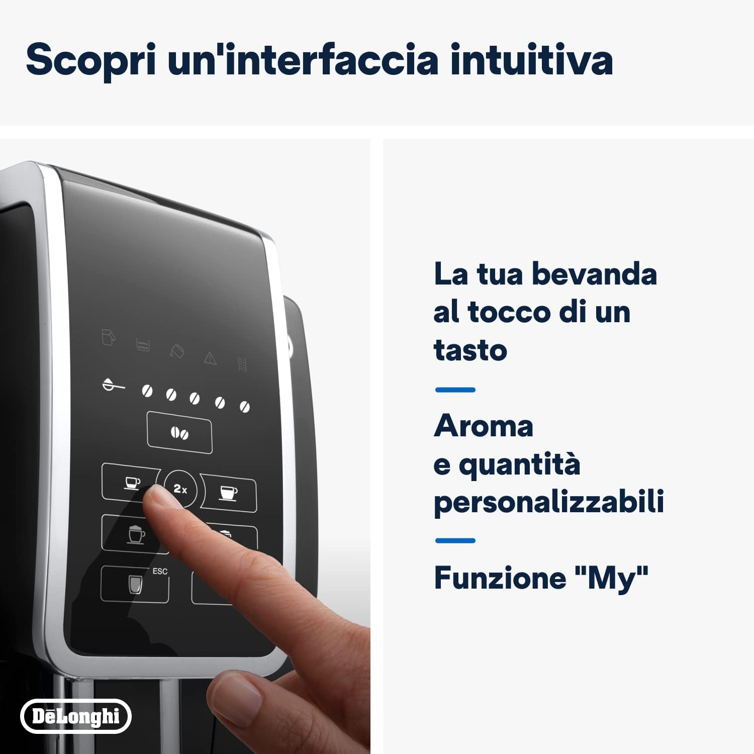 De’Longhi Dinamica ECAM 350.55.B Automatyczny Ekspres do Kawy, Tworzywo Sztuczne, 1450 W, 1,8 L, Czarny