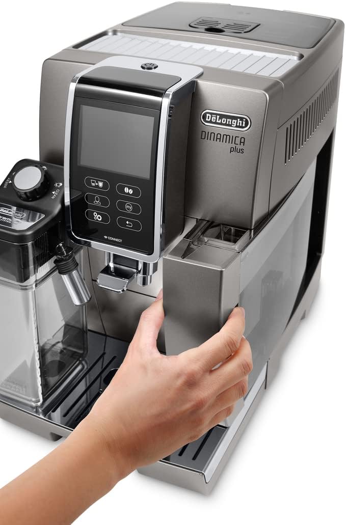De’Longhi Dinamica ECAM 350.55.B Automatyczny Ekspres do Kawy, Tworzywo Sztuczne, 1450 W, 1,8 L, Czarny