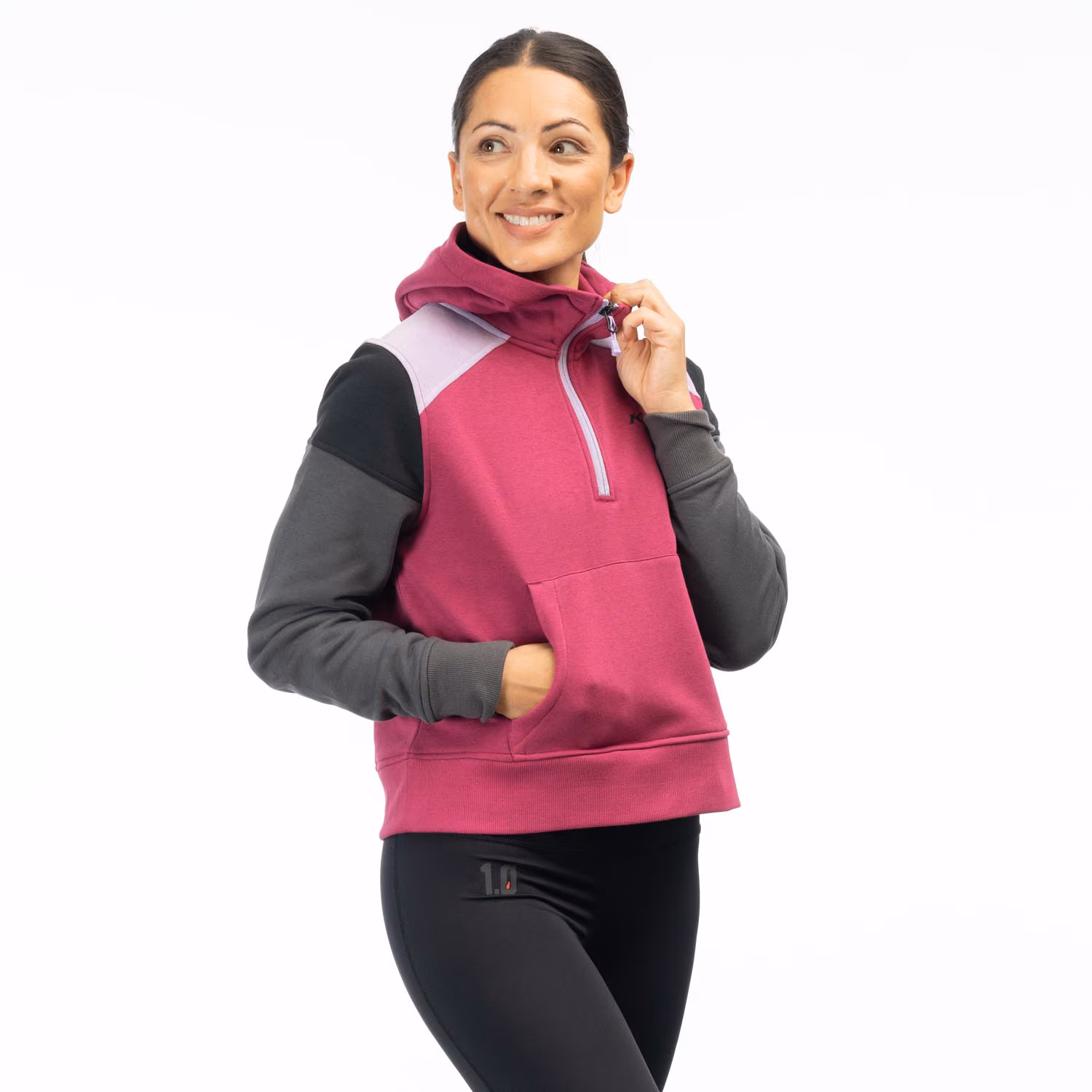 HUNTLEY PULLOVER 1/4 ZIP CROP HOODIE