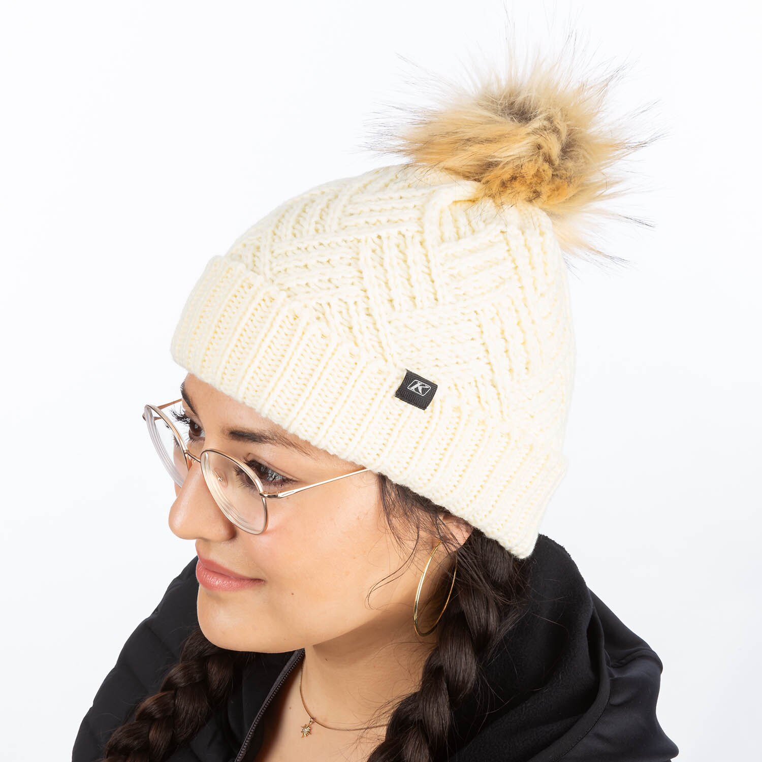 CHEVRON POM BEANIE