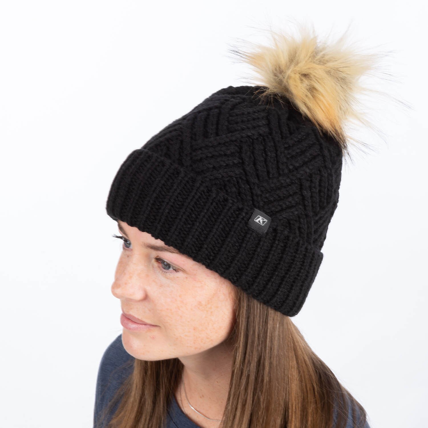 CHEVRON POM BEANIE